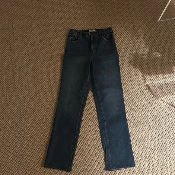 Abercrombie & Fitch Dark Blue Straight Leg Jeans - Picture 3 of 4